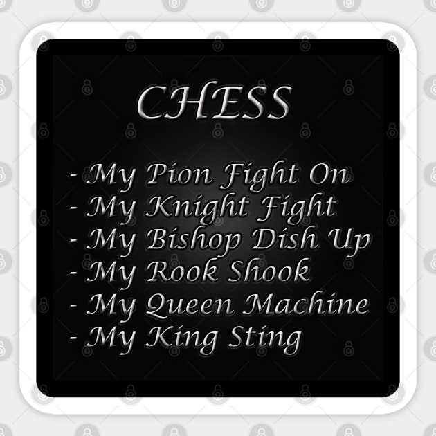 Chess Slogans - Chess Poem Sticker by The Black Panther